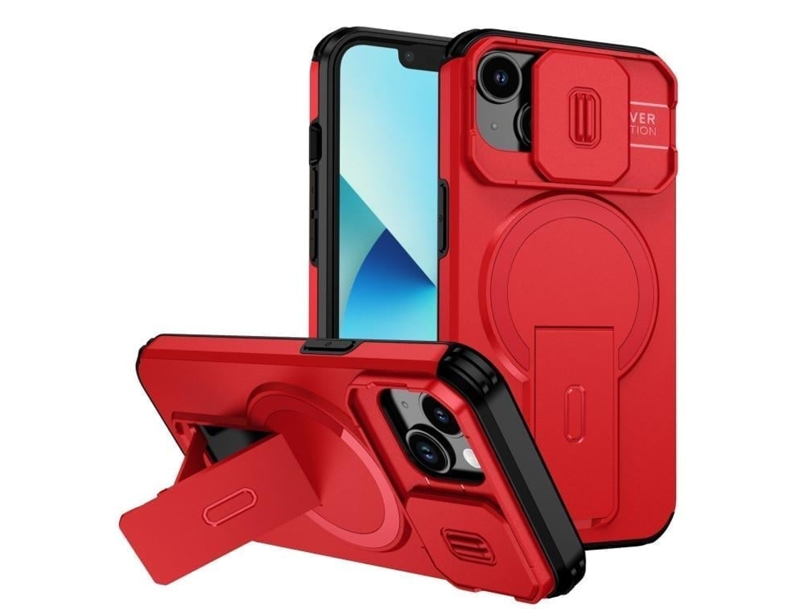 Capa Com Suporte Magsafe Para Iphone 13 - Abertura Deslizante Com Proteção De Câmara