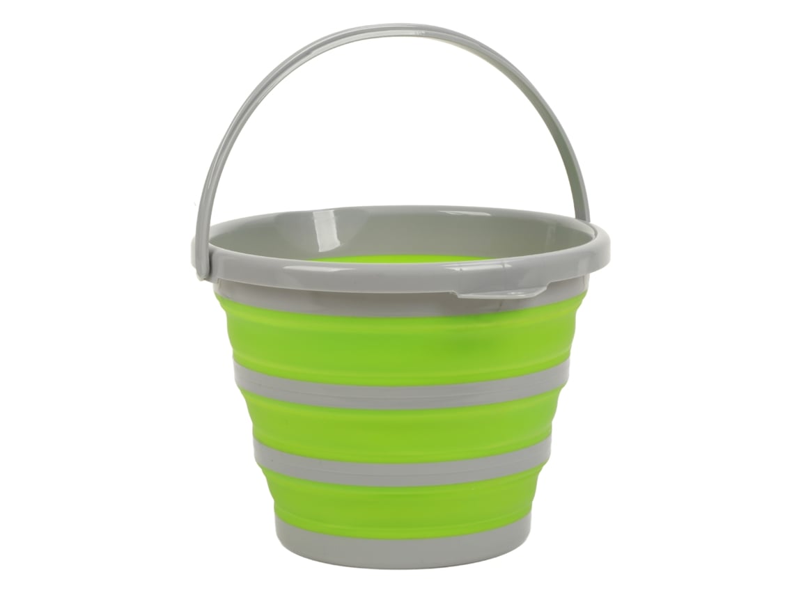 Balde Colapsável de Silicone e Plástico com Alça para Camping | S/MARCA