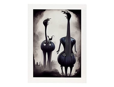 Folha De Baixo Amigável De NACNIC Burson Ilustrações De Cenas E Lugares Inspirados Na Arte Gótica E Escura A3 Marco Blanco