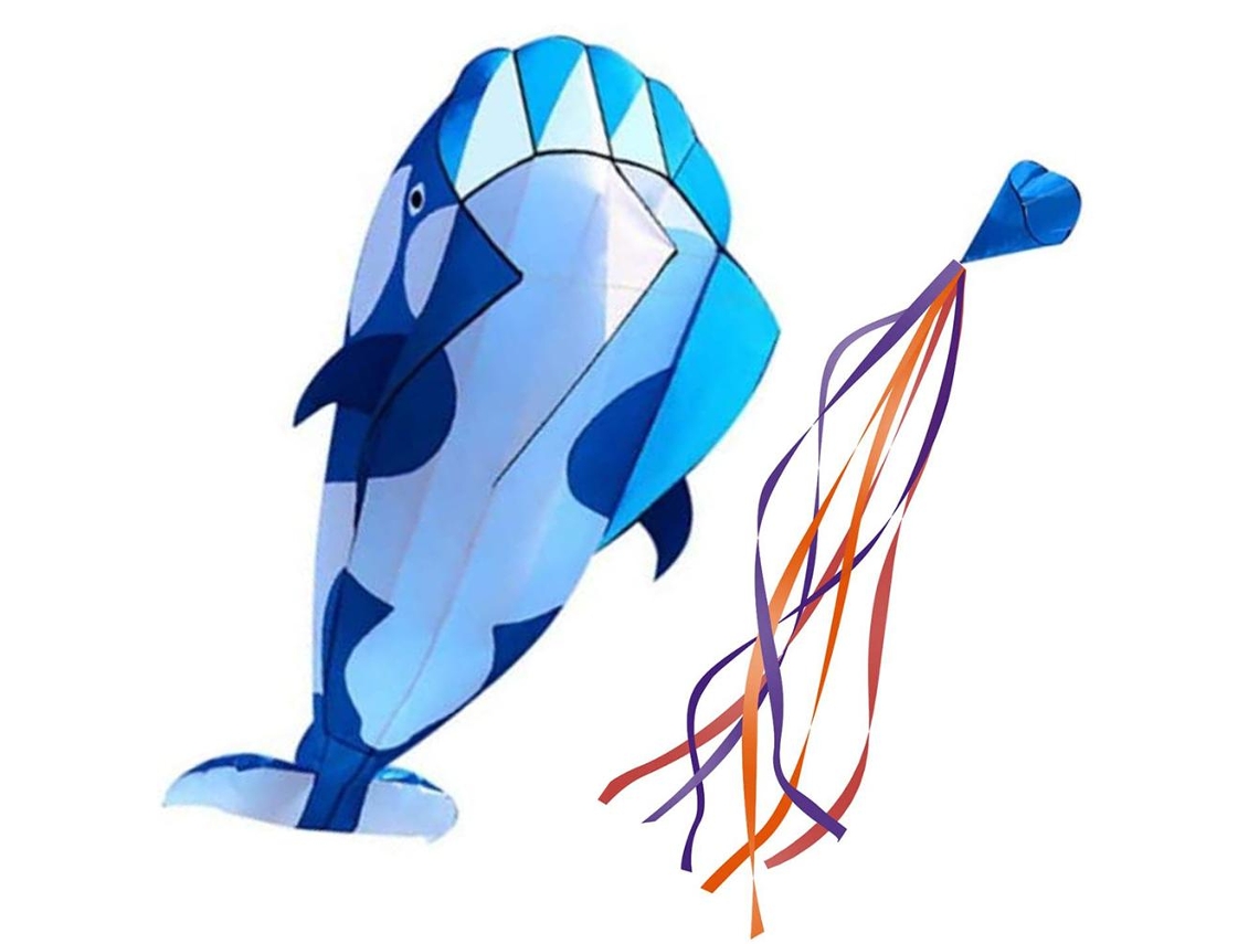 Cometa 3d De Delfín Azul Para Playa - Cometas De Playa 3d Kite Blue Dolphin