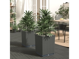 Vidaxl Vasos/floreiras 2 Pcs 30x30x37 Cm Polipropileno Preto
