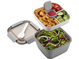 Escolha Sólida - Caixa De Almoço Com Compartimentos Divididos - Caixa De Almoco Bento - Sustentável - Seguro Para Bebés - Resistente À Lava De Pratos