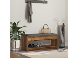 Vidaxl Banco De Hall Com Almofada Madeira Antiga 103 X 38 X 45 Cm