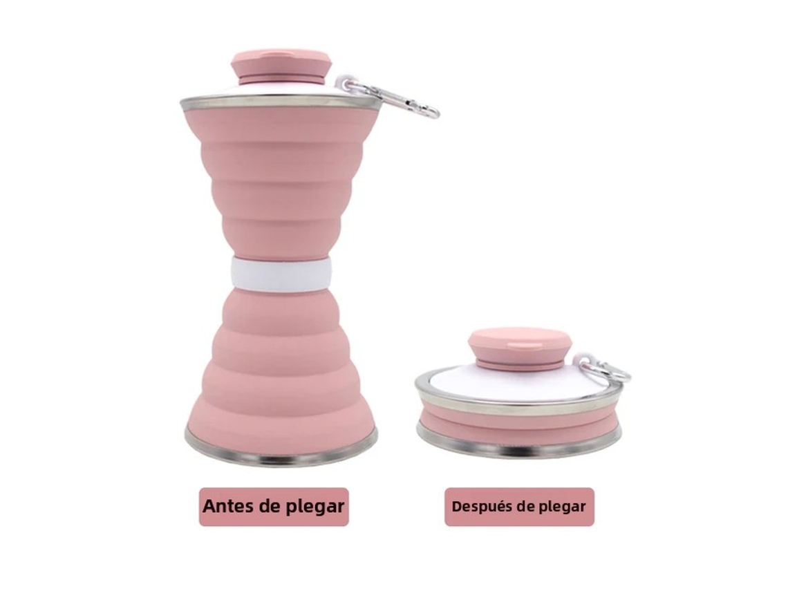 (rosa) Garrafa De Água Esportiva De Silicone De 500ml, Dobrável, Reutilizável E À Prova De Vazamentos.