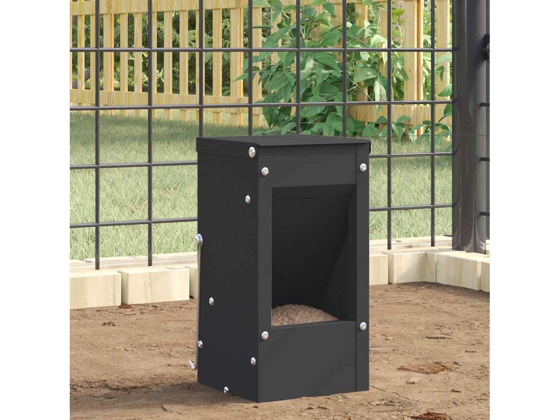 Vidaxl Comedouro Para Coelhos Preto 12,5 X 12,5 X 25 Cm 1,5 Kg