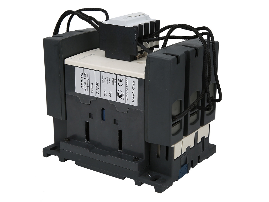 Contator de comutação para capacitores Cj19 170/21 220 V CA, 170 A, 1 NA 1 NF