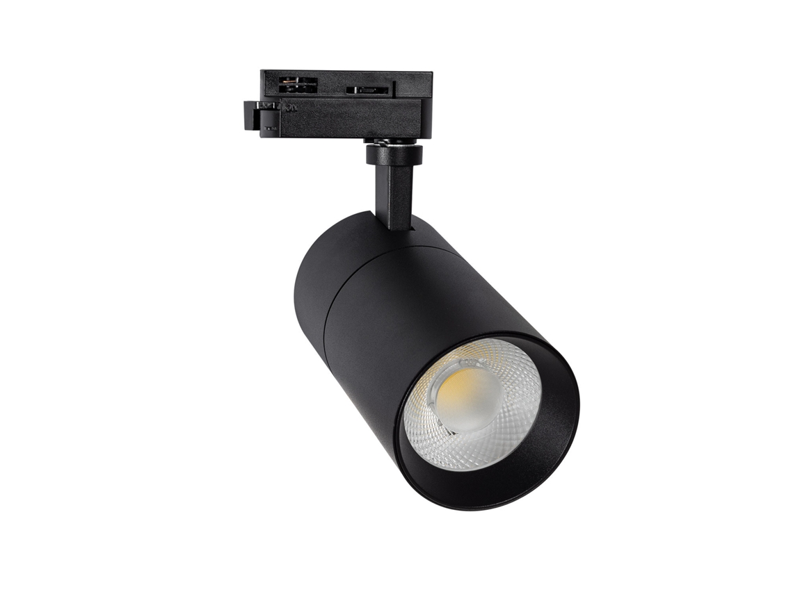 Foco Led New Mallet Preto 20W Regulável no Flicker para Carril Monofásico Ugr 15