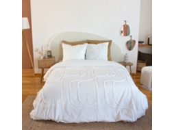 Roupa De Cama Algodão Lavado Tufted Padrões Arredondados, 2 Lugares