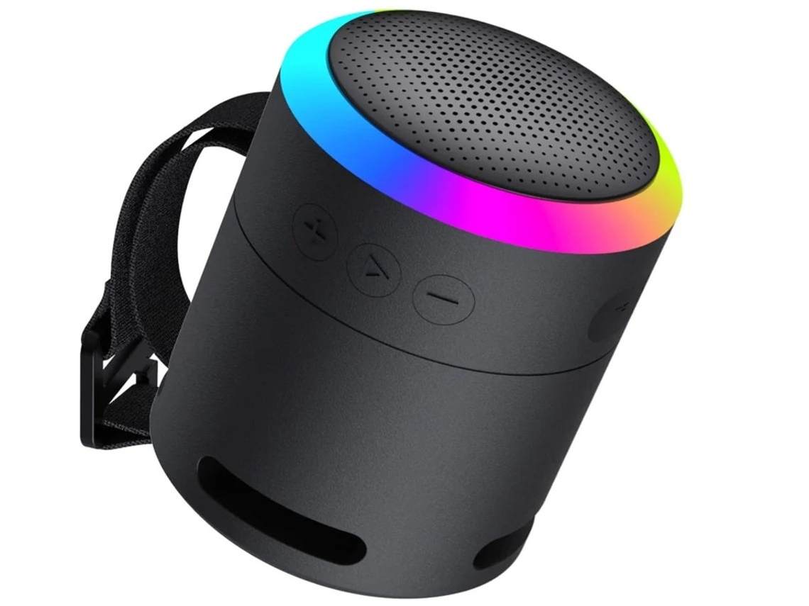 Alto Falante Bluetooth Yizhood Ipx6 À Prova Dágua Com Luz Rgb Adequado Para Casa Exterior Churrasco E Viagens Preto