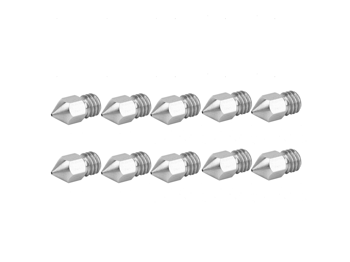 10 Peças Conjunto De Bicos De Impressora 3d Em Aço Inoxidável Para Extruder Mk8 Acessórios 0.5mm