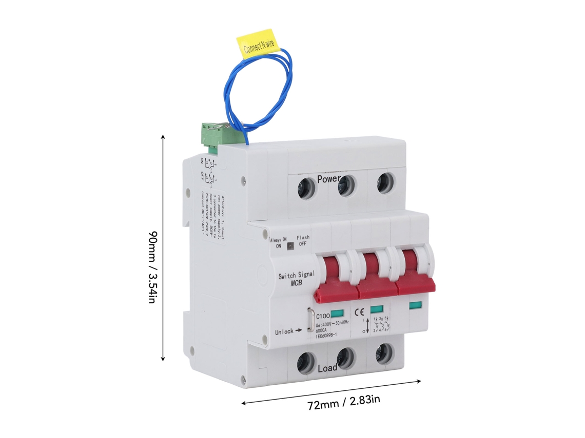 Laxiscreed Interruptor Automático 3p Miniatura Para Rede Pc Com Controlo Passivo E Ativo
