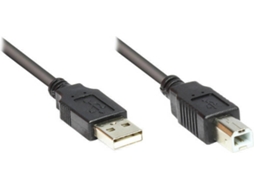 Cabo de Dados ALCASA (USB A - USB B - 1.8 m - Preto)