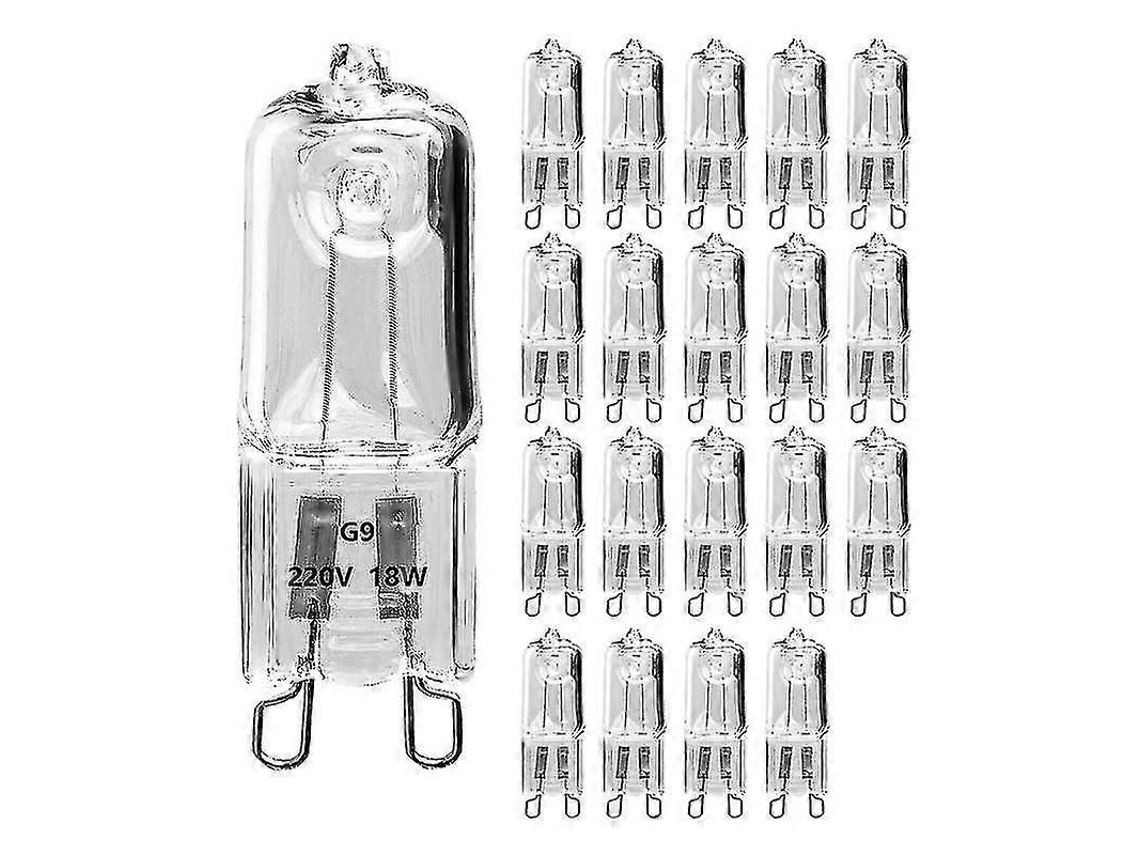 20 Lâmpadas Halógenas G9, 18w Transparentes E Dimerizáveis