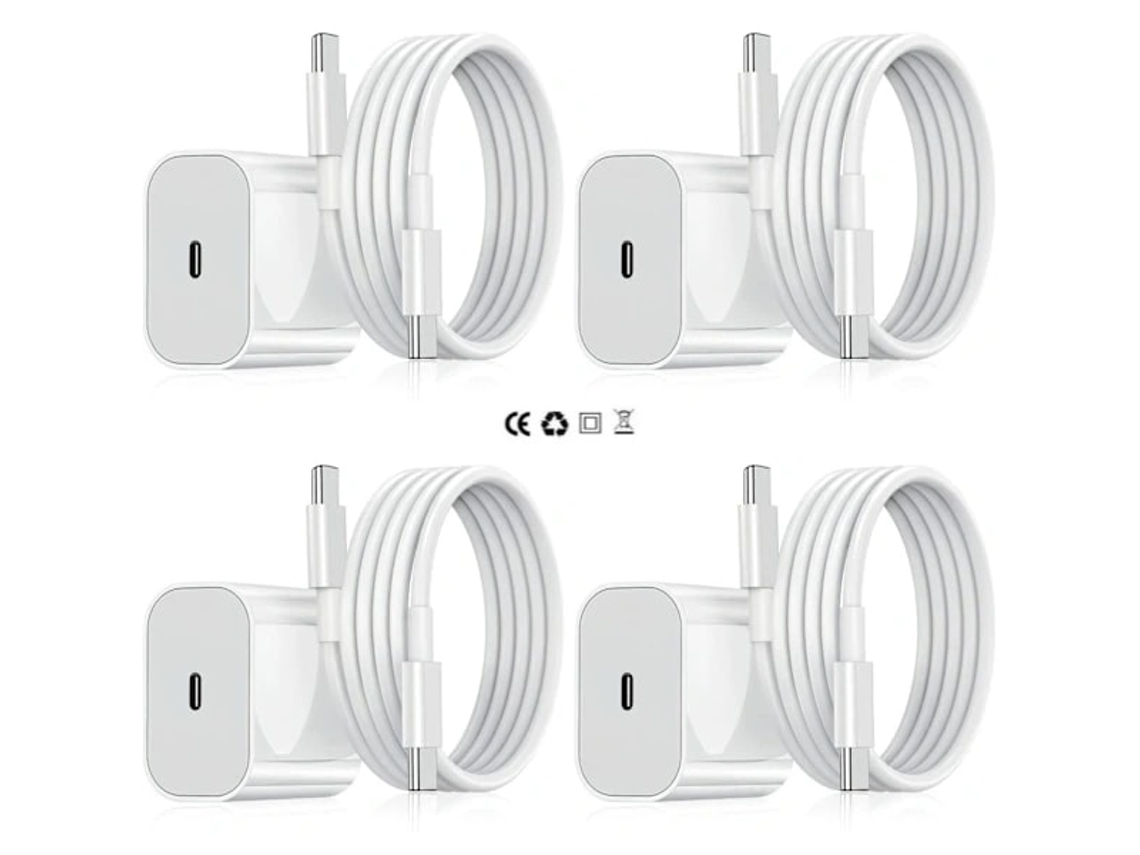 Carregador Rápido 45w Compatível Com Samsung Usb-c + Cabo De 1 M (2 Un.)