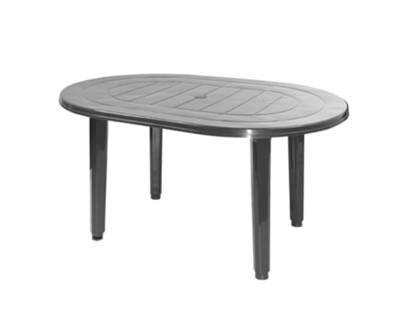 Mesa Resina Oval 130x90 Cm Antracita 4020ant Garden Life