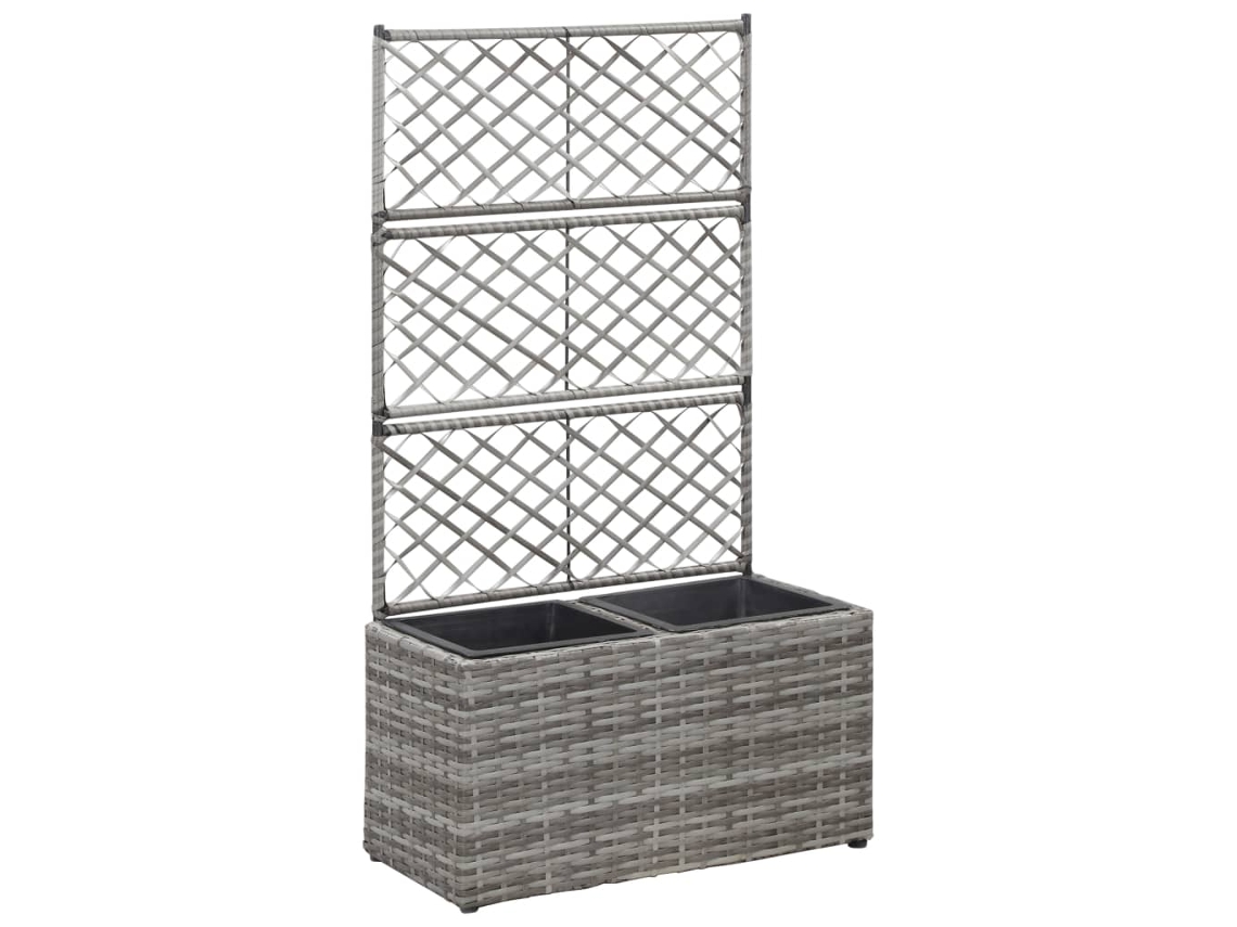 Vaso VIDAXL Cinzeto Rattan / Vime (58x30x107 cm)