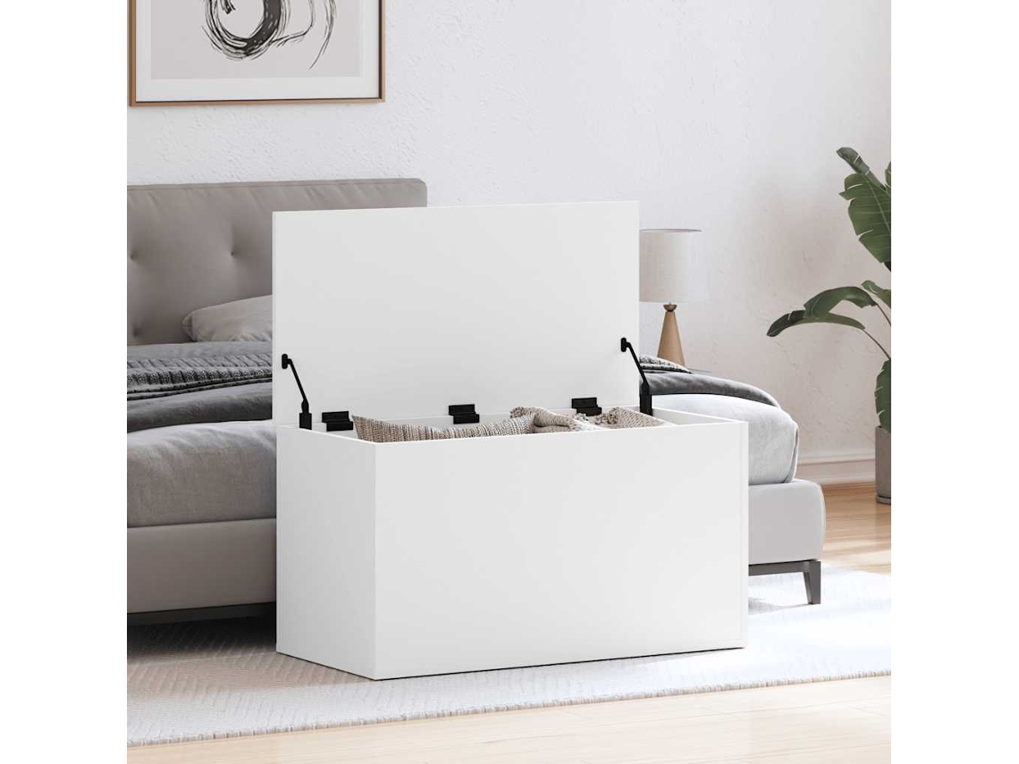 Vidaxl Arca De Arrumação 84x42x46 Cm Madeira Processada Branco