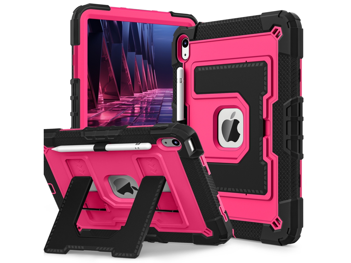 Capa Para Ipad Air 11 M2 2024/air M3 2025, Protetora À Prova De Quedas Tuotuo (preto E Rosa)