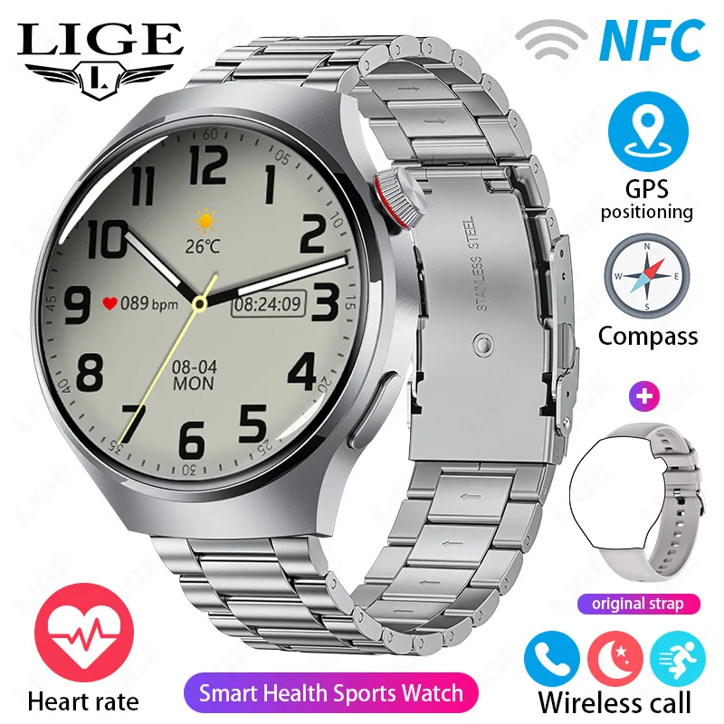 Smartwatch (cinza Prateado) Com Chamadas Bluetooth, Monitoramento De Saúde, Esportes Ao Ar Livre E À Prova D'água.