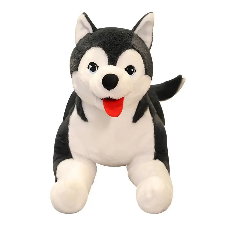 Lindo Brinquedo de Pelúcia Husky de 65cm MDUG (preto 65cm)