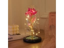 1 Rosa Galaxy com Luz Led, Flor Artificial para Presentear a Esposa. AQUAFORGE