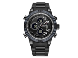 Reloj Electrónico Deportivo Hombre Correa Acero Plástico Impermeable Negro Blanco