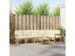 Vidaxl Conjunto De Sofás Para Exterior 7 Unid. Branco E Creme