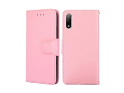 Capa De Couro Com Textura De Cristal Para Sony Xperia Ace Ii