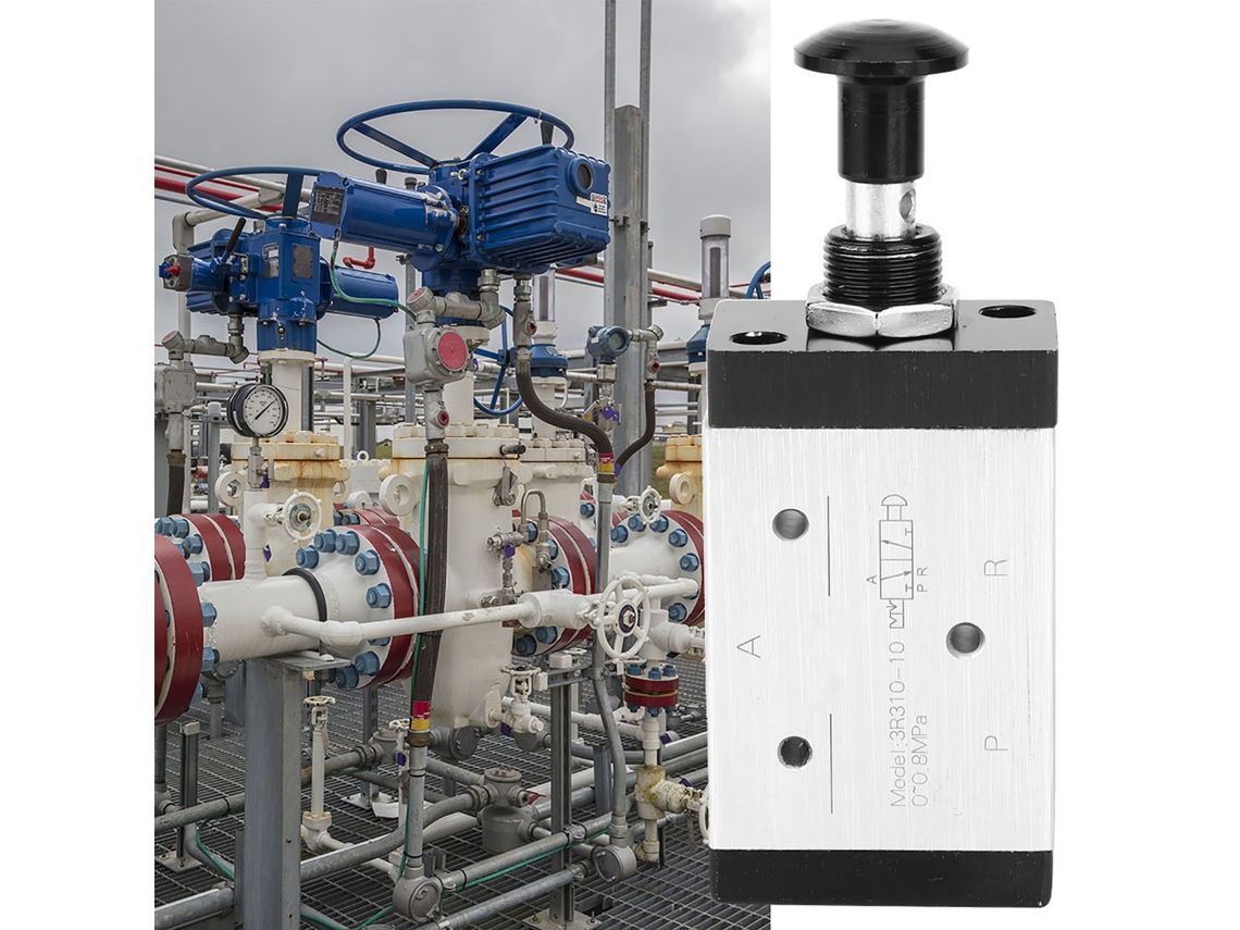 Válvula Solenoide Pneumática Laxiscreed Com Alavanca Manual, 2 Vias, 3 Posições