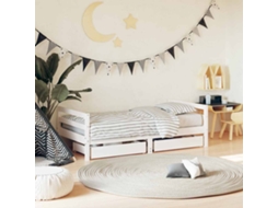 Vidaxl Estrutura Cama Infantil C/ Gavetas 80x160cm Pinho Maciço Branco