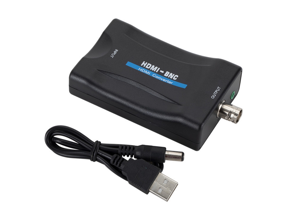 Adaptador Hdmi Bnc Conversor Hdmi Para Bnc Com Cabo Usb Suporte Ntsc/pal Áudio E Vídeo Full Hd 480i 576i