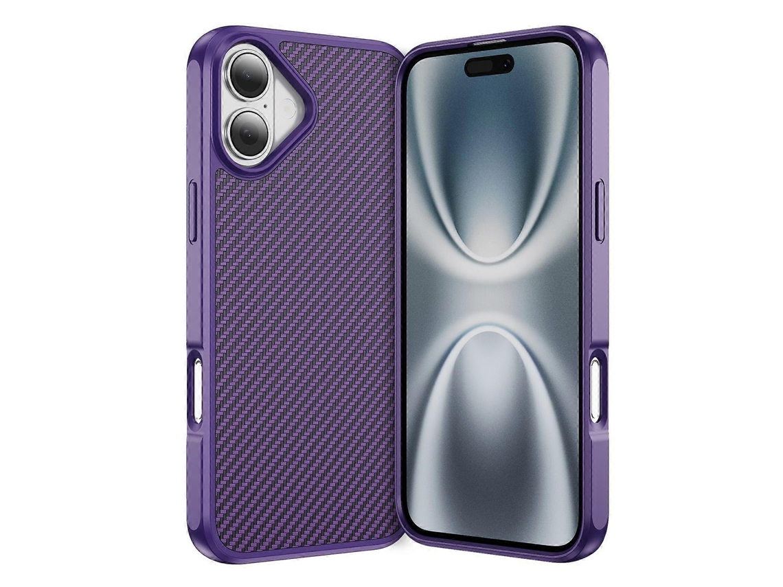 Capa De Celular Tpu Acrílica Com Textura De Fibra De Carbono E Toque De Pele