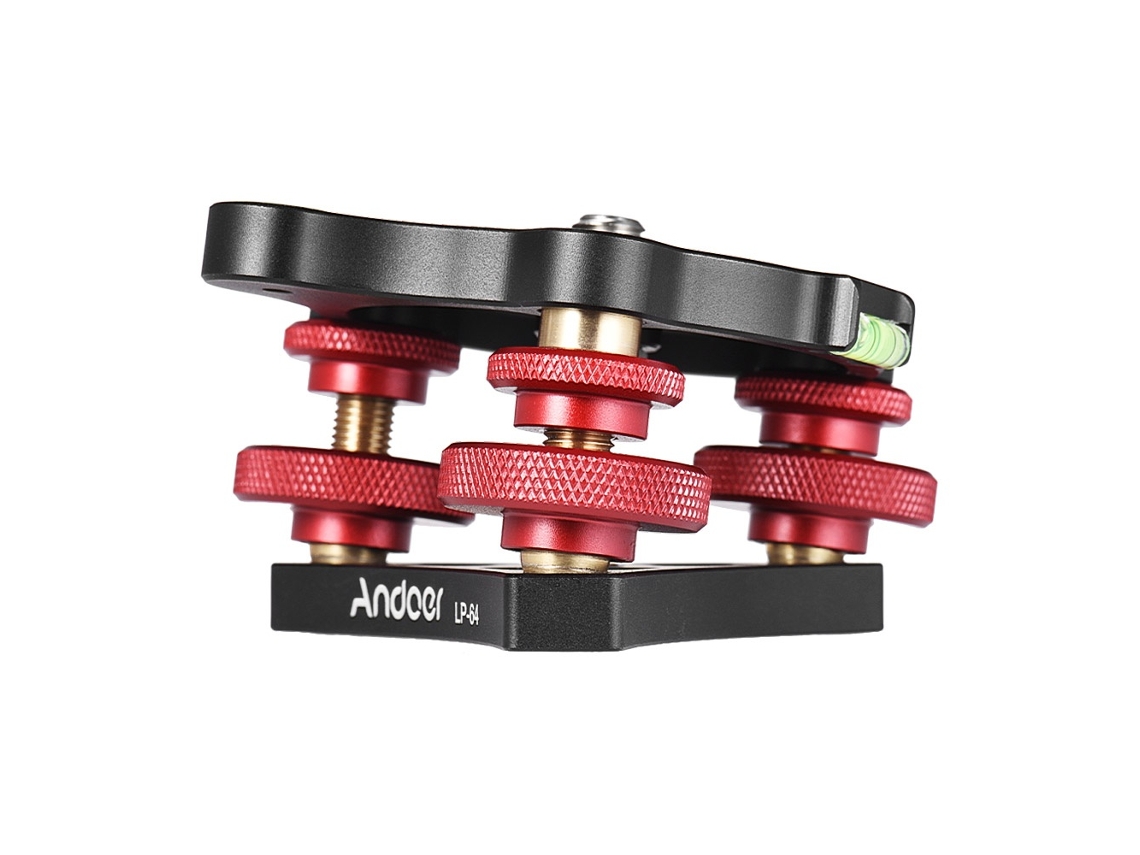 Base Niveladora Para Tripé, Nivelamento Preciso E Ajuste Estável, Com Rosca 3/8", Compatível Com Lp 64 Elysve