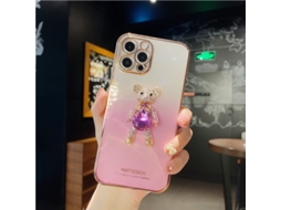 Capa de Telefone EOOCOO (para Iphone12/11 Urso Gradiente com Strass)