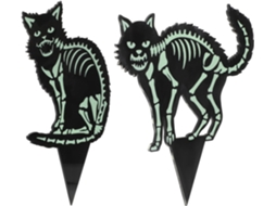 Enfeites De Jardim Estacas Luminosas Em Formato De Gato Para Decoração De Halloween E Festas. Gokoco