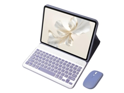 Capa Com Teclado Para Tablet Honor 20 De 12,1 Polegadas, Teclado Sem Fios Com Rato Bluetooth E Suporte Multiângulo. Roxo Hexinyigjly