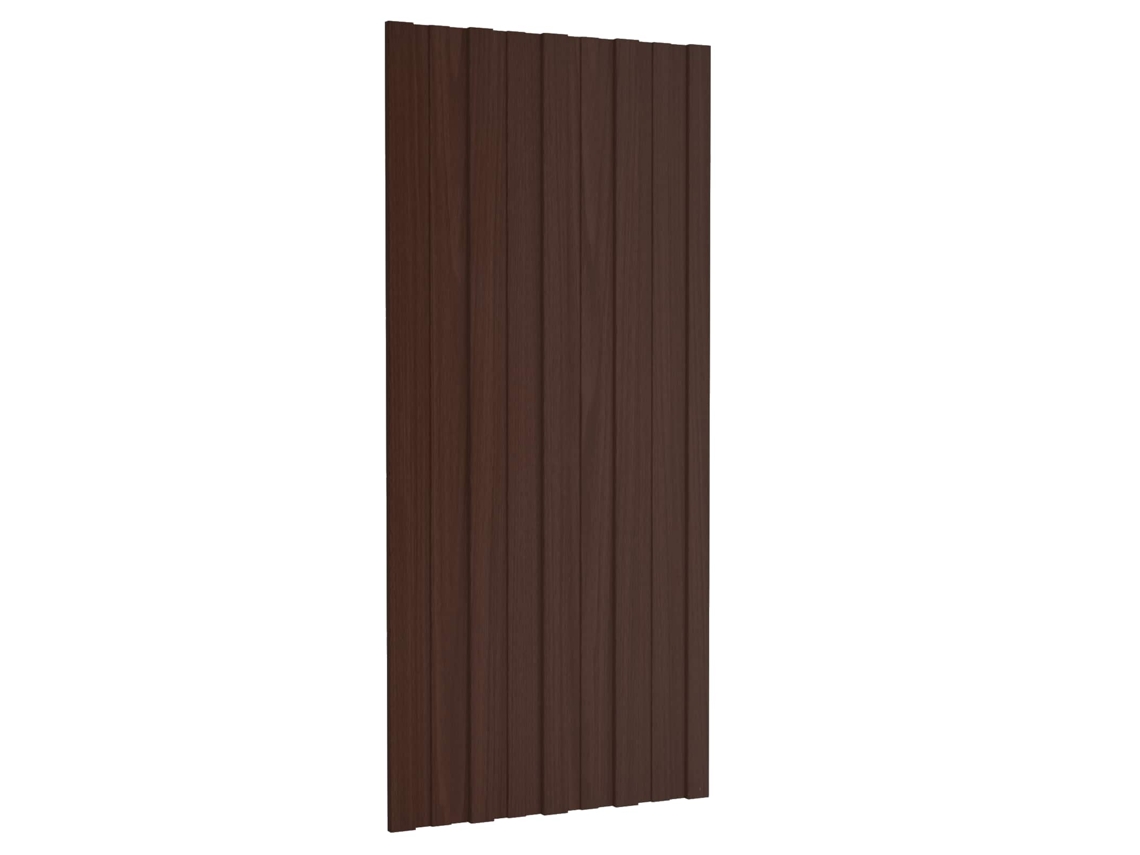 Vidaxl Painel De Telhado 12 Unid. Castanho 100 X 45 Cm Aço Galvanizado