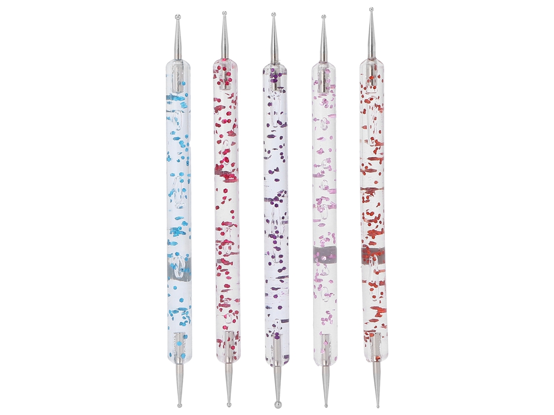 5pcs Caneta De Pontilhado Para Unhas Ferramenta De Arte Em Unhas Diy Portátil Para Salão De Beleza E Lar