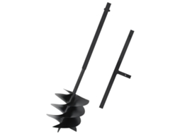 vidaXL Broca de terra com pega 250 mm aço preto