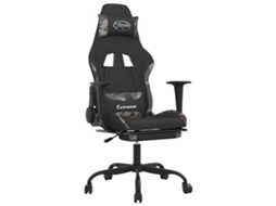 Cadeira de gaming VIDAXL Preto Tecido (66x58x130 cm )