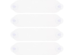 Conjunto De 4 Suportes De Acrílico Transparente Com Ventosa Para Crachás De Pedágio E Adesivos, Para Montagem.