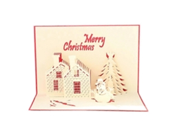 Peças De Cartões De Felicitações De Natal Artesanais Criativos Em Papel 3d Aquaforge (vermelho)
