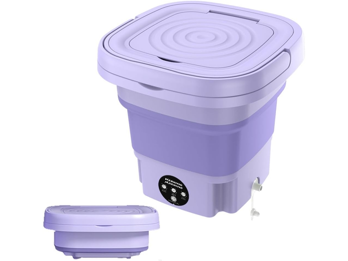 Máquina Lavar Portátil Mini 8l Púrpura Dobrável 3 Modos, para Campismo/viagem ZYBLSSBB