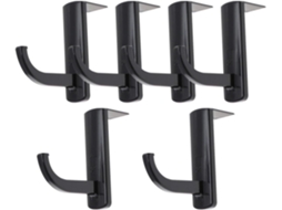 Conjunto De 6 Ganchos Pretos Plástico Para Fone Ouvido Gamer, Com Superfície Lisa E Cuidadosamente Polida, Ideais Para