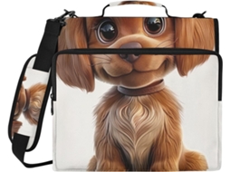 Pasta organizadora com zíper e argolas em formato de cachorrinho com desenho animado, à prova d'água, ideal para a escola e...