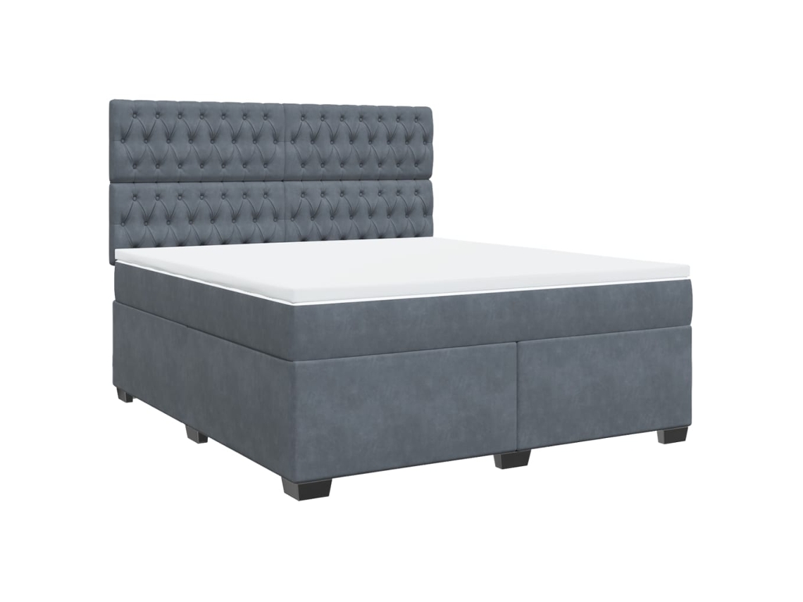 Box Spring Bed, Box Spring Beds Vidaxl Cinzeto Veludo (180 X 200 Cm)