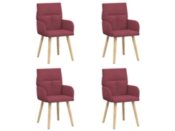 Maison Exclusive - Cadeiras De Jantar 4 Unid. Tecido Vinho Vermelho