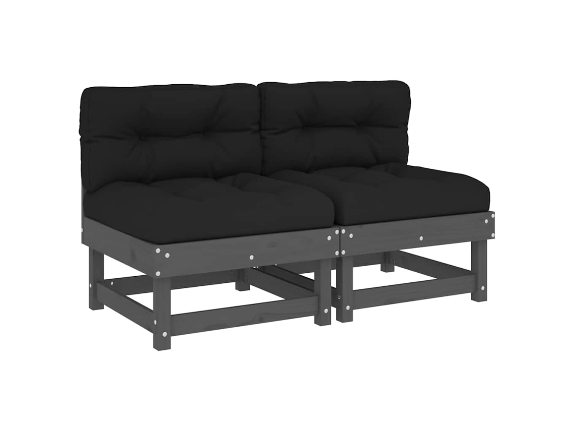 Middle Sofa, Middle Sofas Vidaxl Cinzeto Madeira De Pinho (n/a)