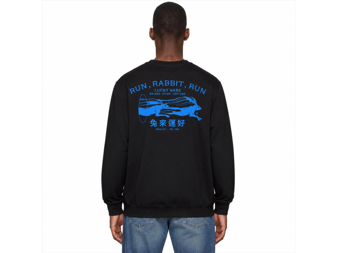 Rockinstone Run Rabbit Run Sweatshirtdouble-sided Print Unique Designer Style