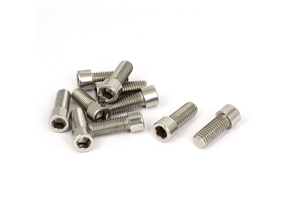 Parafusos sextavados externos M12x45mm com rosca completa, pacote com 5